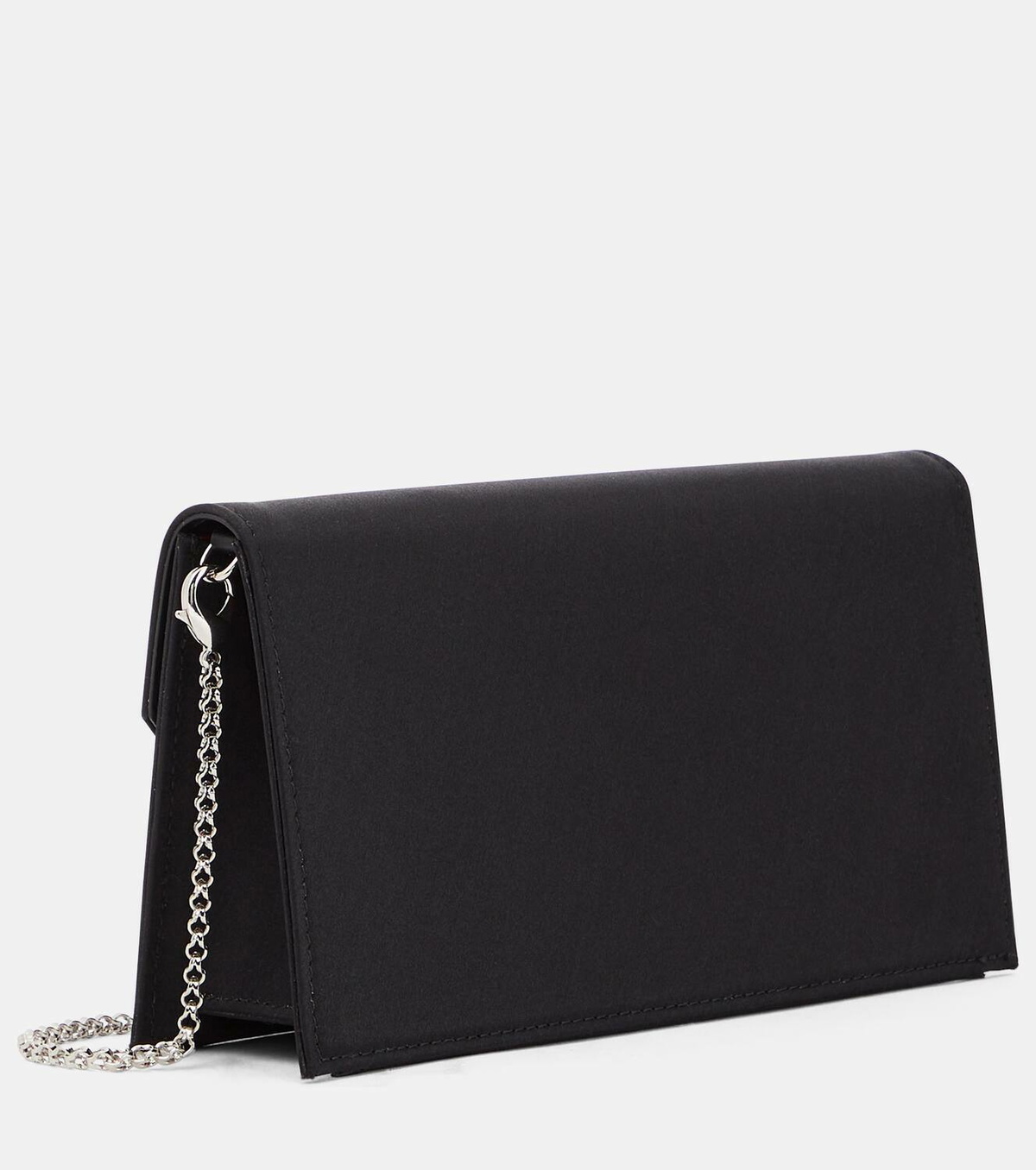 Christian Louboutin Loubi54 Small leather-trimmed silk clutch