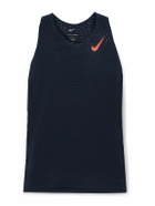 NIKE RUNNING - AeroSwift Slim-Fit Perforated Dri-FIT ADV Tank Top - Blue