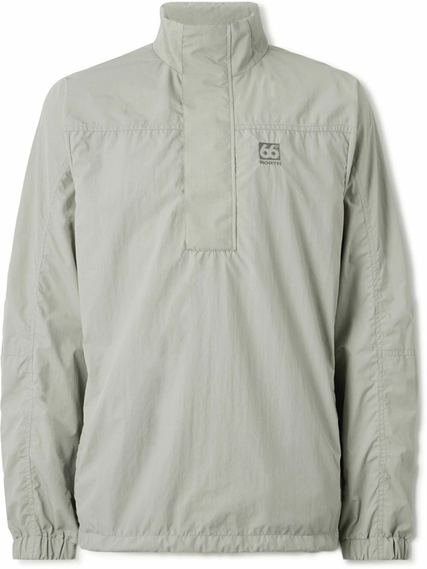 Photo: 66 North - Laugardalur Logo-Embroidered Recycled-Shell Anorak - Gray