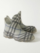 Burberry - Checked Rubber Ankle Boots - Gray