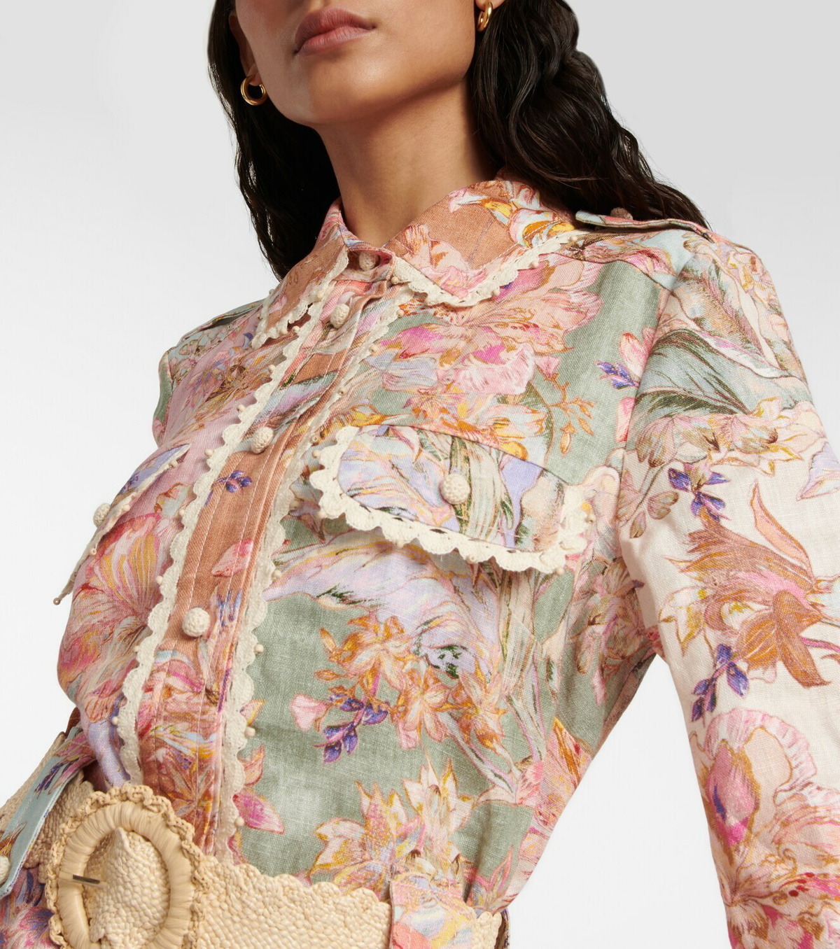 【Zimmermann】Floral semi-sheer cotton minidress P01062840.jpg