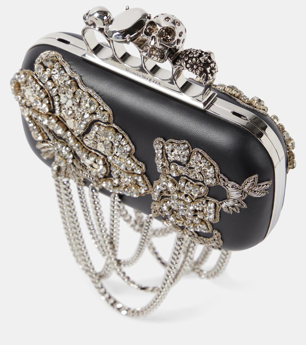 Alexander McQueen Knuckle Small embellished leather clutch