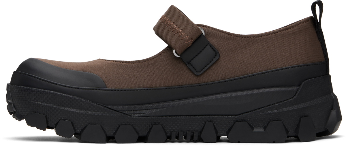 AMOMENTO Brown & Black Vibram Mary Jane Ballerina Flats