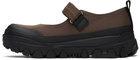 AMOMENTO Brown & Black Vibram Mary Jane Ballerina Flats