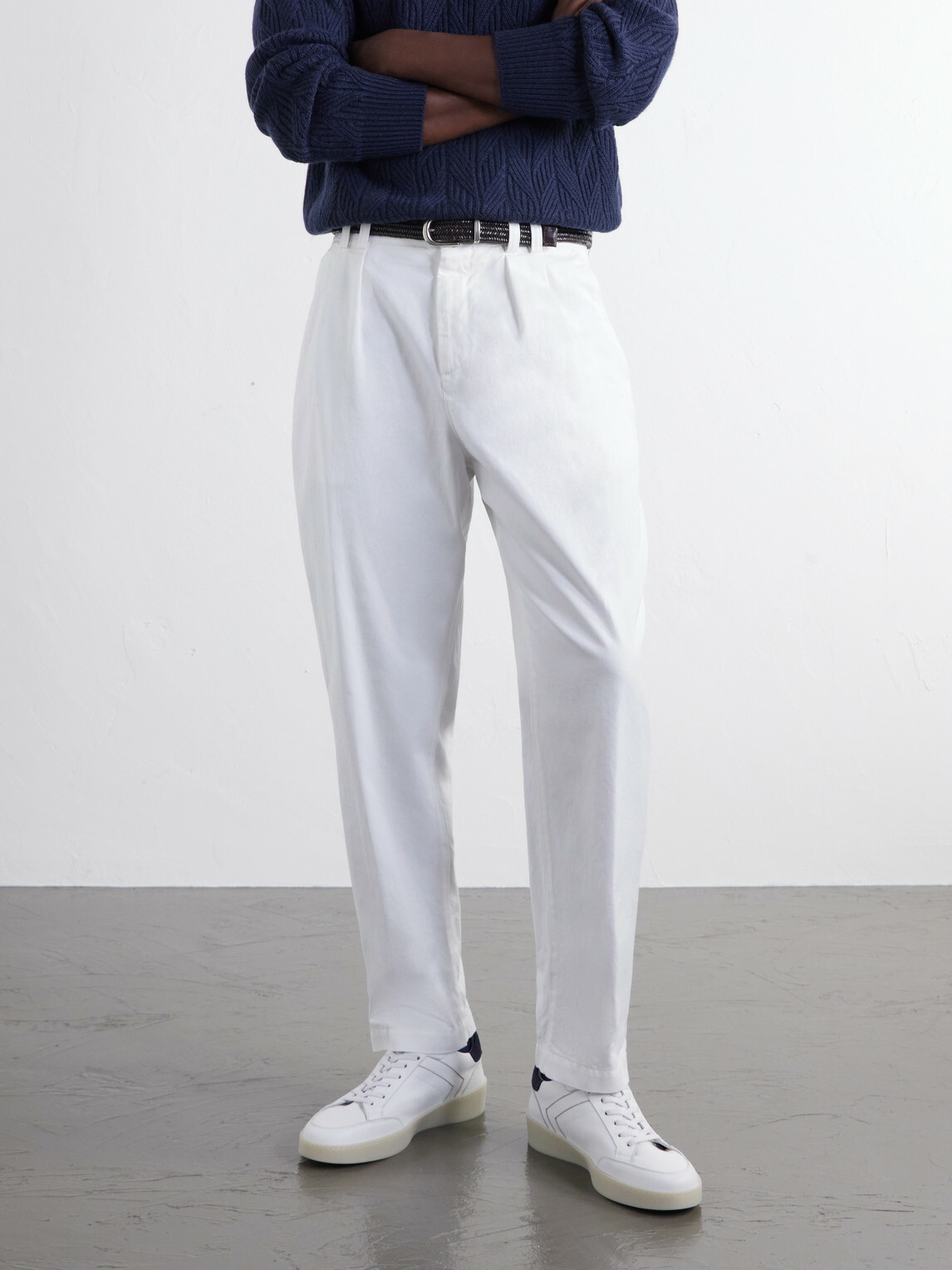 Canali - Nuvola Nubuck-Trimmed Leather Sneakers - Neutrals