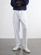 Canali - Nuvola Nubuck-Trimmed Leather Sneakers - Neutrals