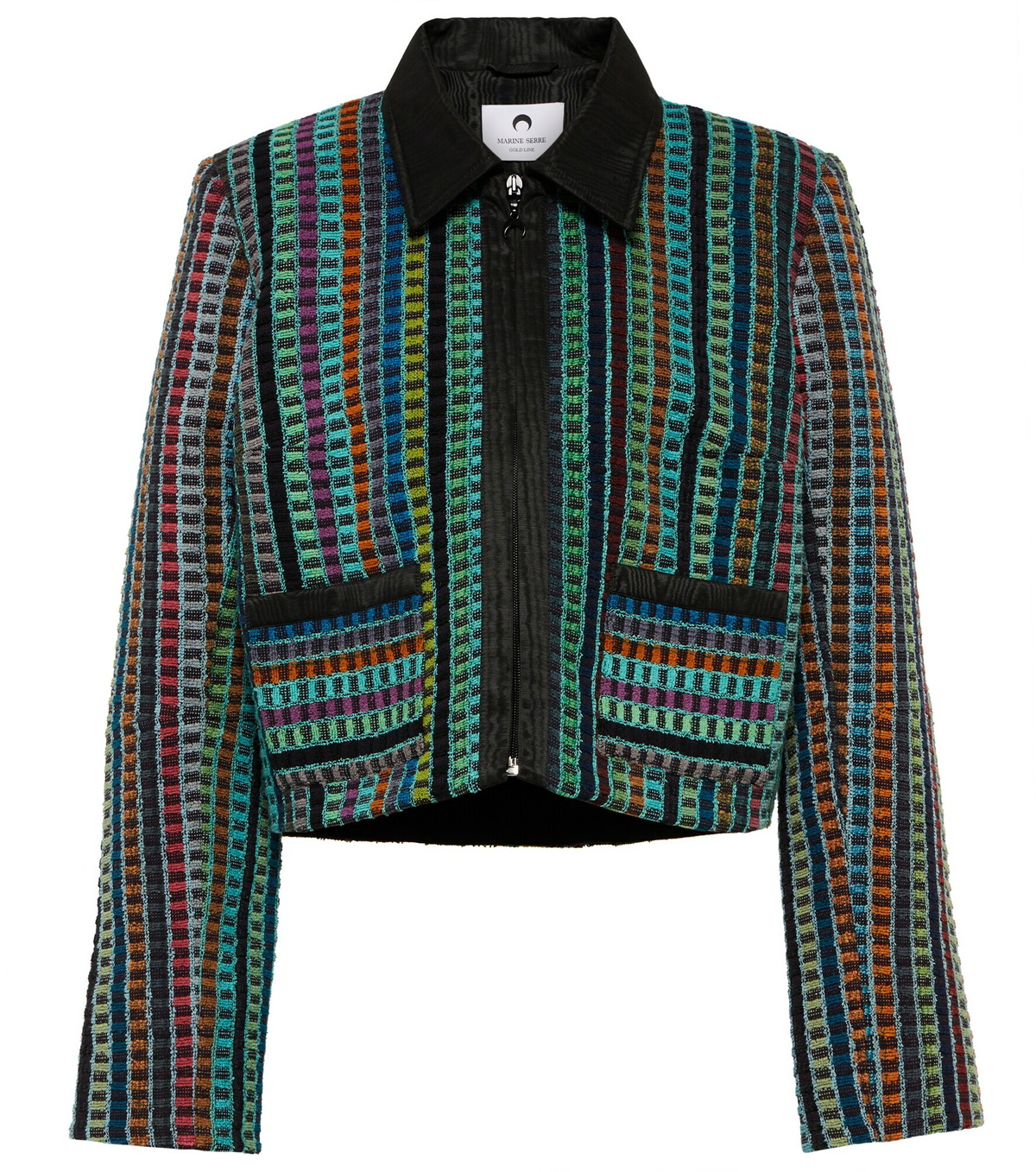 Marine Serre - Cropped cotton terry jacket