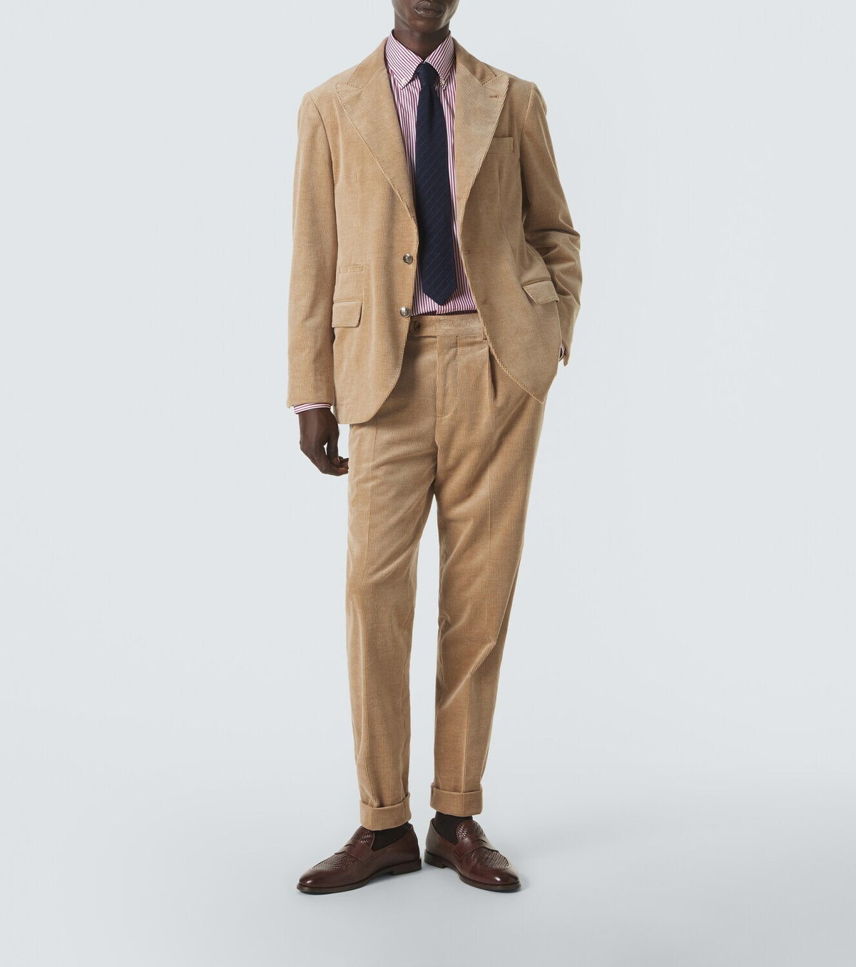 Brunello Cucinelli Striped cotton poplin shirt