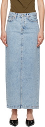 WARDROBE.NYC Blue Column Denim Maxi Skirt