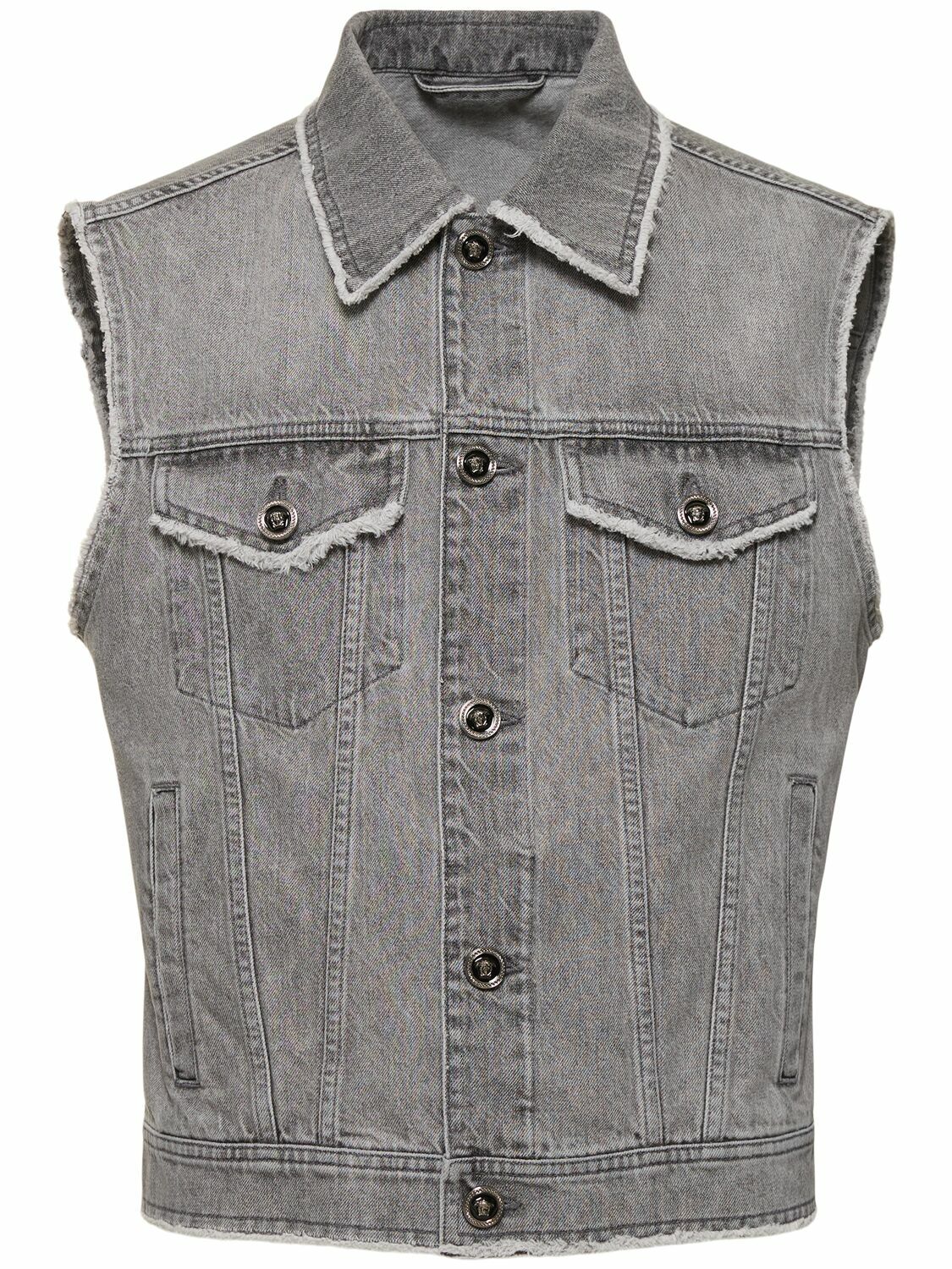 VERSACE Stonewashed Denim Vest Versace