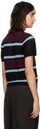 Dries Van Noten Black Striped Polo