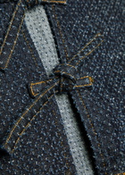 Ganni Tweed-effect Peplum Denim Blouse