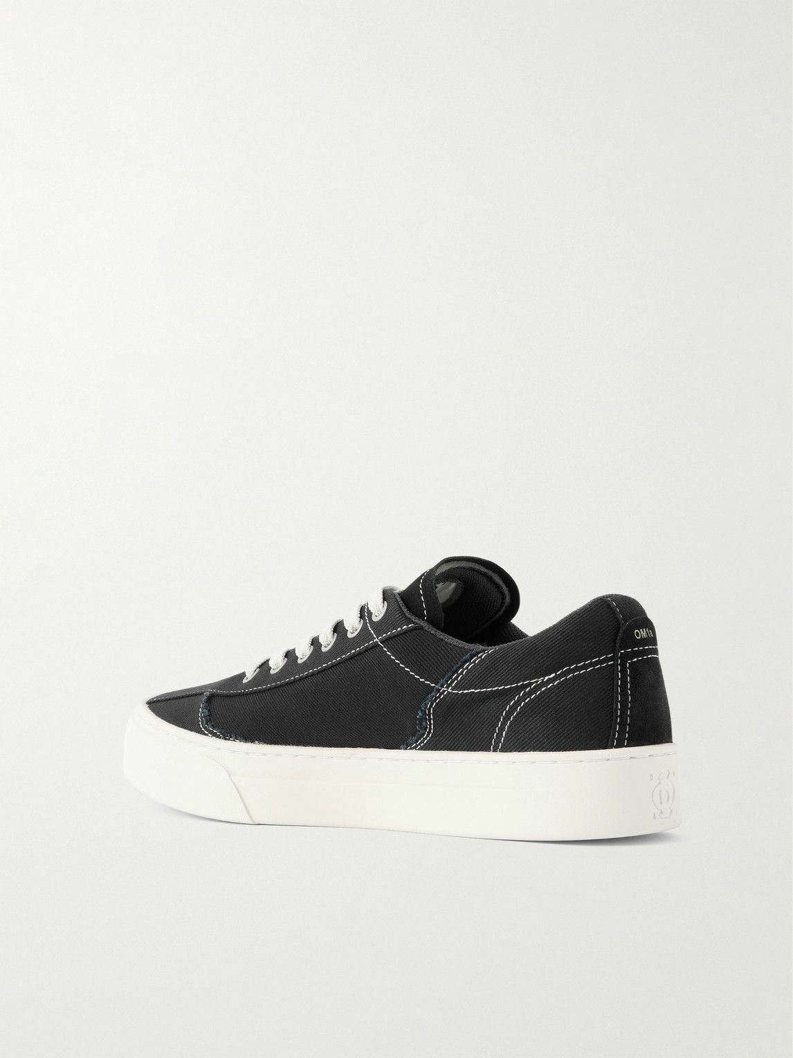 Omni - Dellow Leather-Trimmed Distressed Drill Sneakers - Black