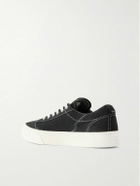 Omni - Dellow Leather-Trimmed Distressed Drill Sneakers - Black