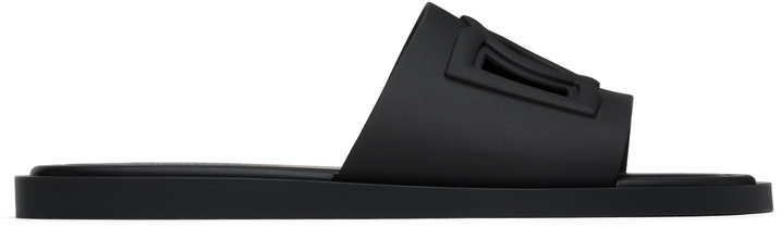 Photo: Dolce&Gabbana Black Rubber Beachwear Pool Slides