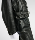 Saint Laurent Cropped leather biker jacket