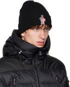 Moncler Grenoble Black Embroidered Beanie