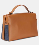 Loro Piana Leather-trimmed denim shoulder bag