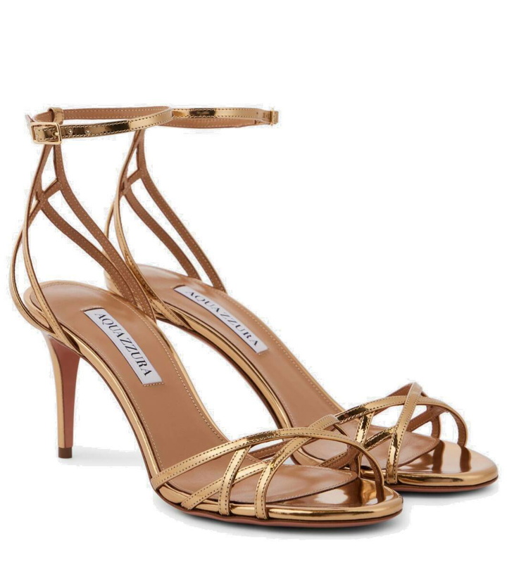 Photo: Aquazzura All I Want 75 mirrored leather sandals