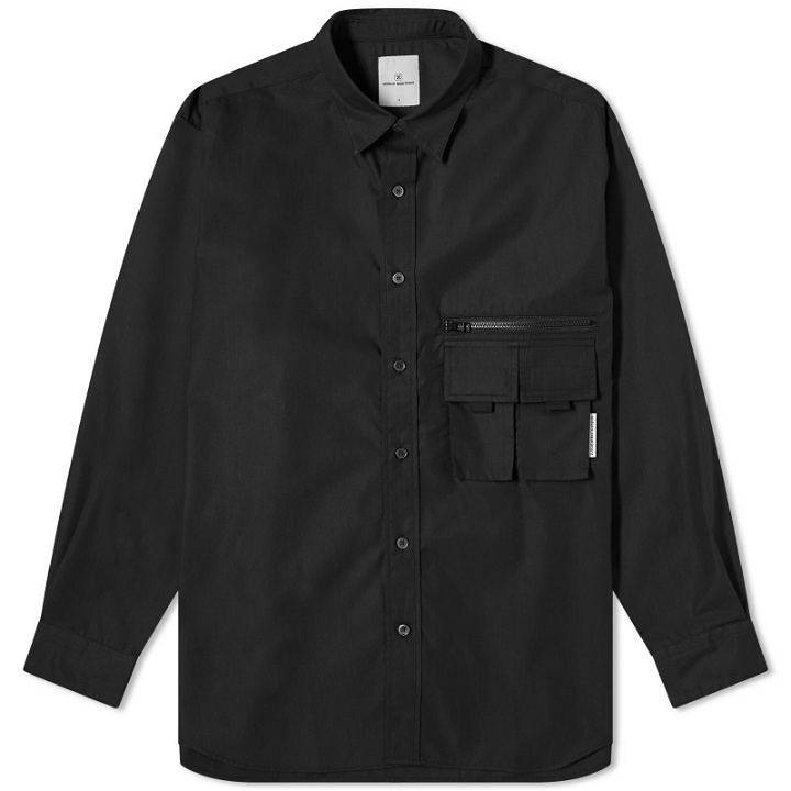 Photo: Uniform Experiment Men's Weather Field Long Sleeve Shirt in Black