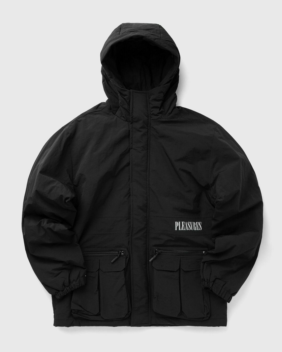Pleasures RUN HOODED JACKET Black Mens Windbreaker