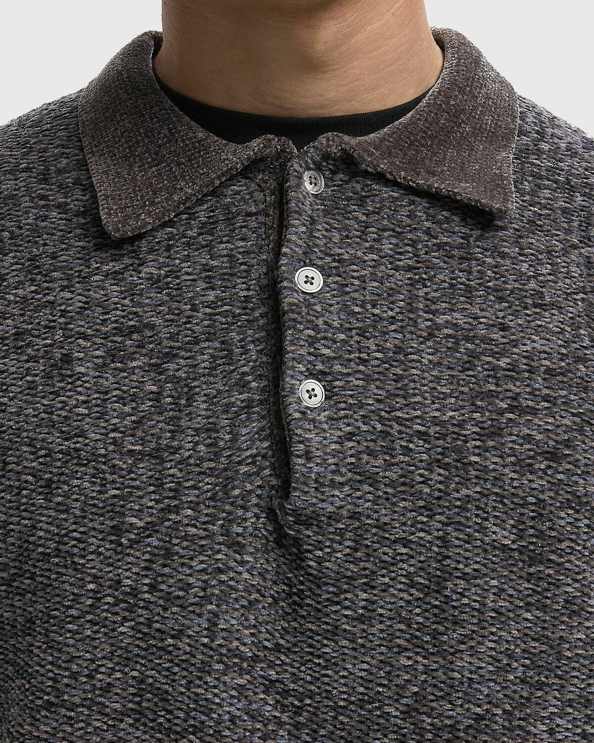 Thisisneverthat Velvet Knit Polo Grey Men