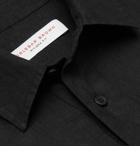 Orlebar Brown - Ridley Slub Linen Half-Placket Shirt - Men - Black