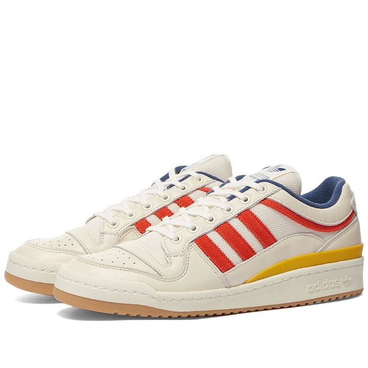Photo: Adidas x Wood Wood Forum Low Sneakers in Off White/Altered Amber/Yel