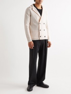 Giorgio Armani - Double-Breasted Wool and Cotton-Blend Cardigan - Neutrals
