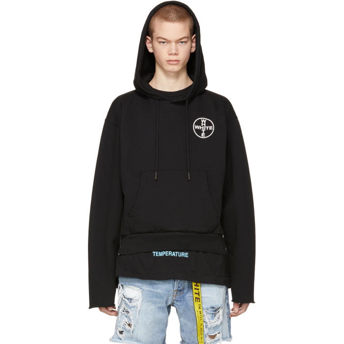 Photo: Off-White Black Cross Crop Spliced Hoodie