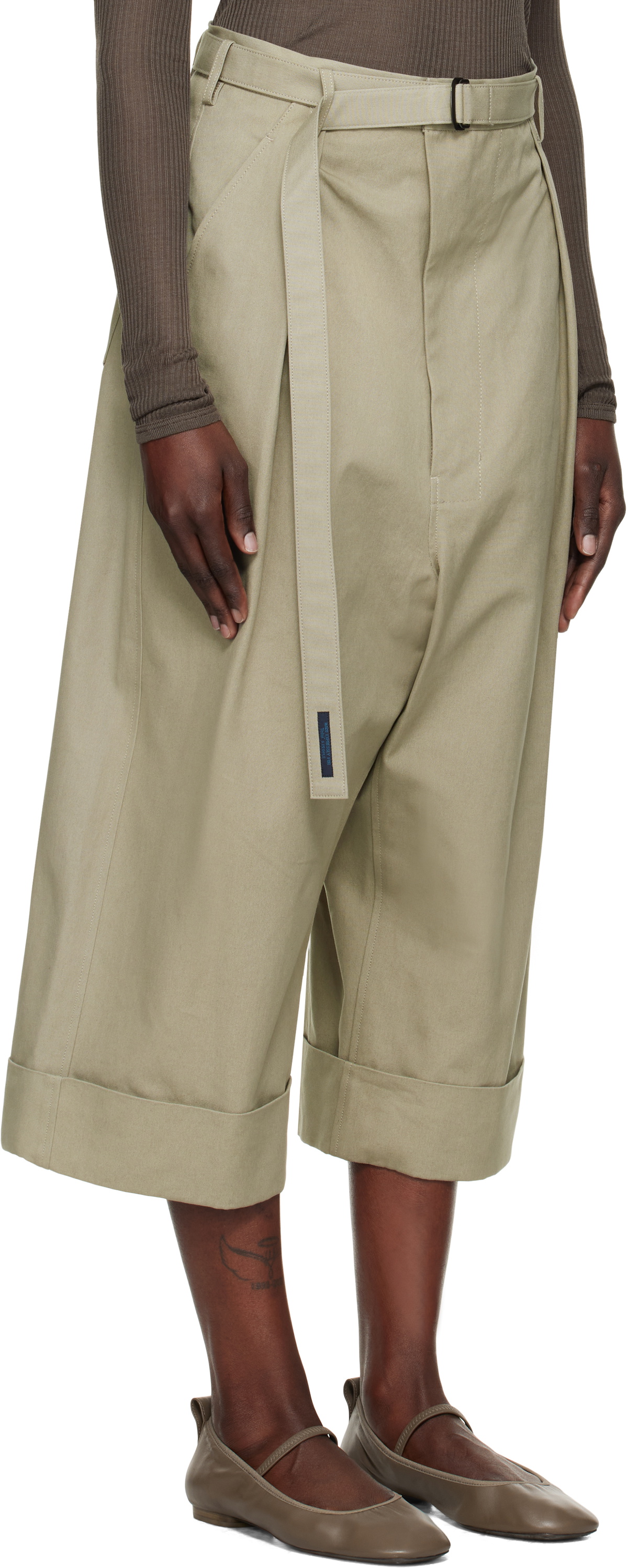 YOHJI YAMAMOTO Taupe R-Mackin Loose Trousers
