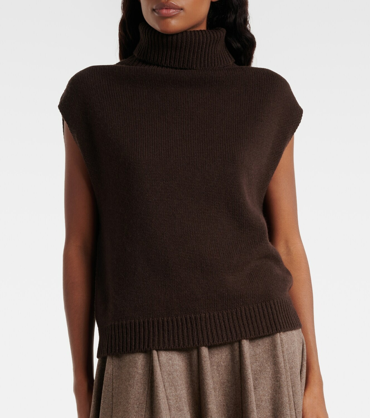 Jardin des Orangers Turtleneck wool and cashmere sweater vest