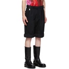 Raf Simons Black Wool Rolled Up Wide-Fit Shorts