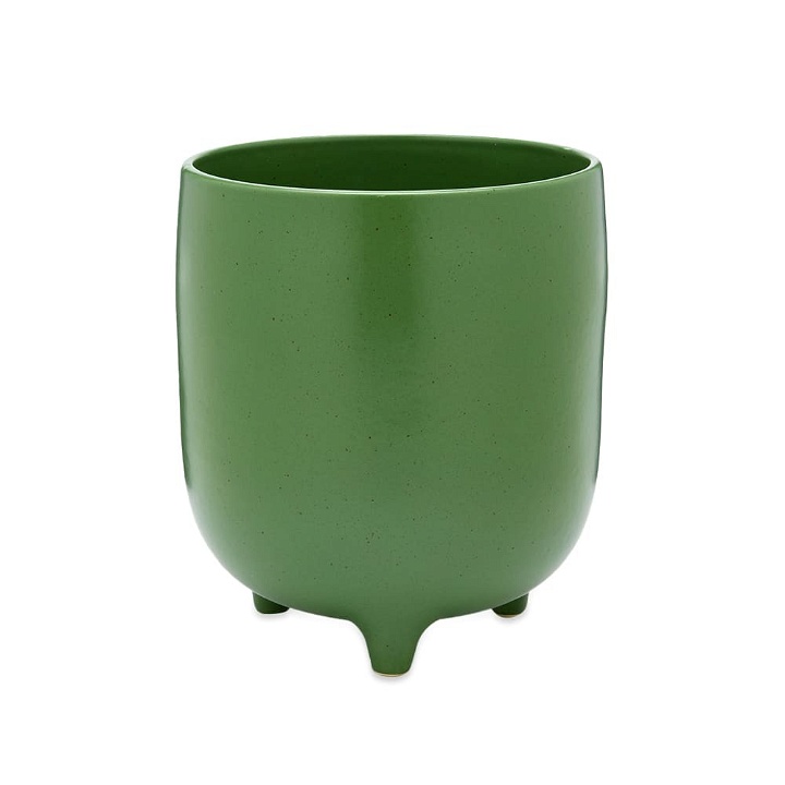 Photo: The Conran Shop Piede Footed Speckle Plant Pot in Green
