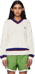 Bode White Tennis Sweater