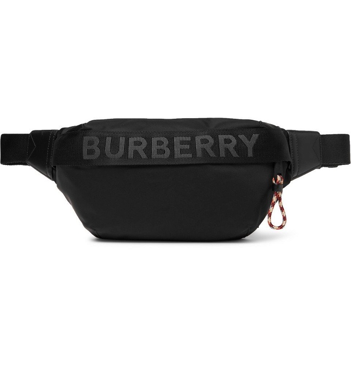 Photo: Burberry - Leather-Trimmed Shell Belt Bag - Black