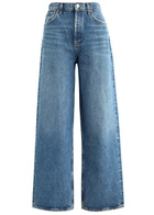 Agolde Low Slung Baggy Distressed Wide-leg Jeans Indigo
