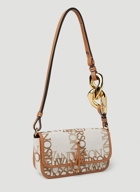 Chain Baguette Shoulder Bag in Beige