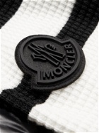 Moncler - Logo-Appliquéd Striped Wool and Quilted Shell Down Zip-Up Cardigan - Black