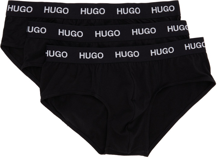 Photo: Hugo Three-Pack Black Jersey Briefs
