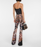 Etro - Floral high-rise flared wool pants