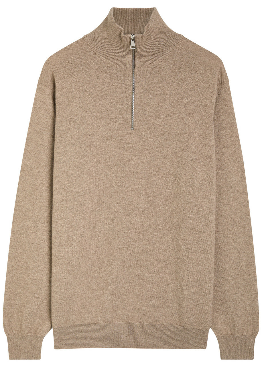 Begg & CO Heriot Half-zip Cashmere Jumper Brown