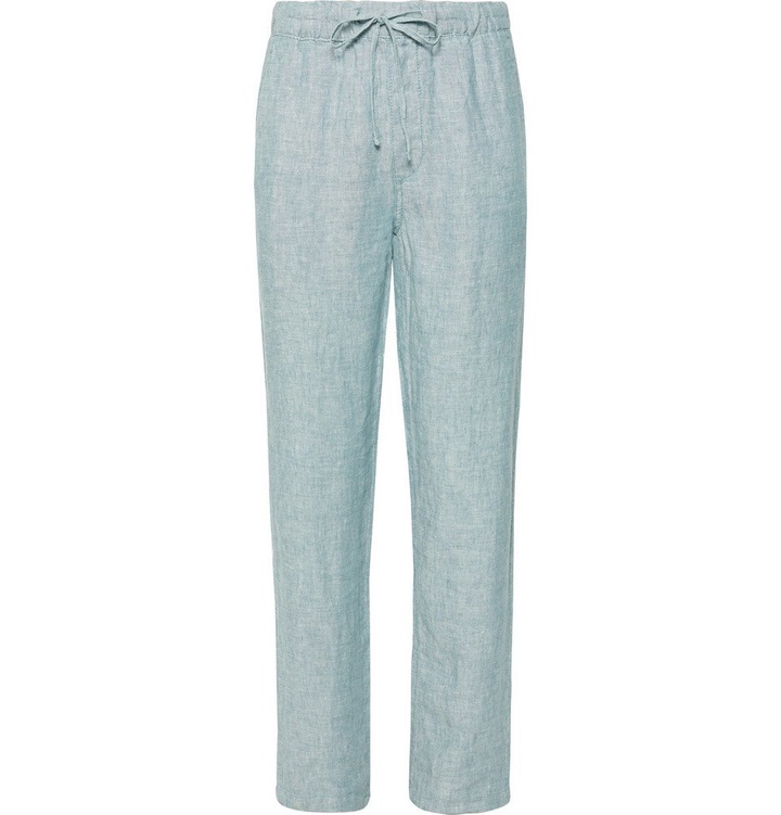 Photo: Onia - Slub Linen Drawstring Trousers - Light blue