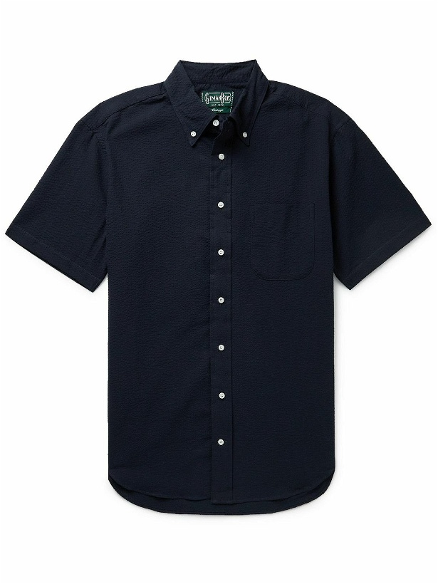 Photo: Gitman Vintage - Button-Down Collar Cotton-Seersucker Shirt - Blue