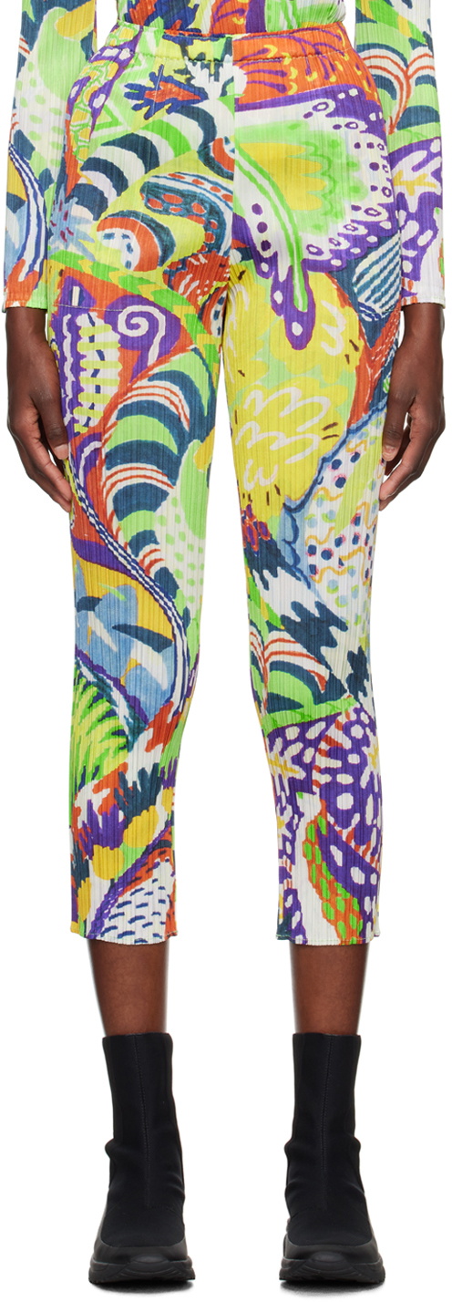 Pleats Please Issey Miyake Multicolor Snowrunner Trousers