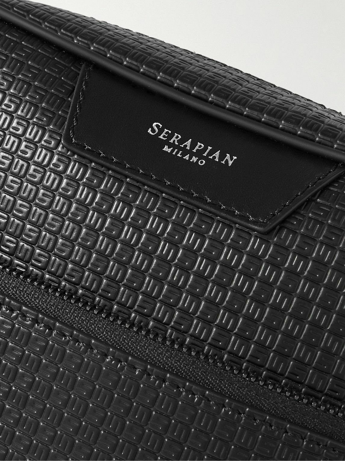 Serapian - North South Leather-Trimmed Logo-Embossed Coated-Canvas Messenger Bag