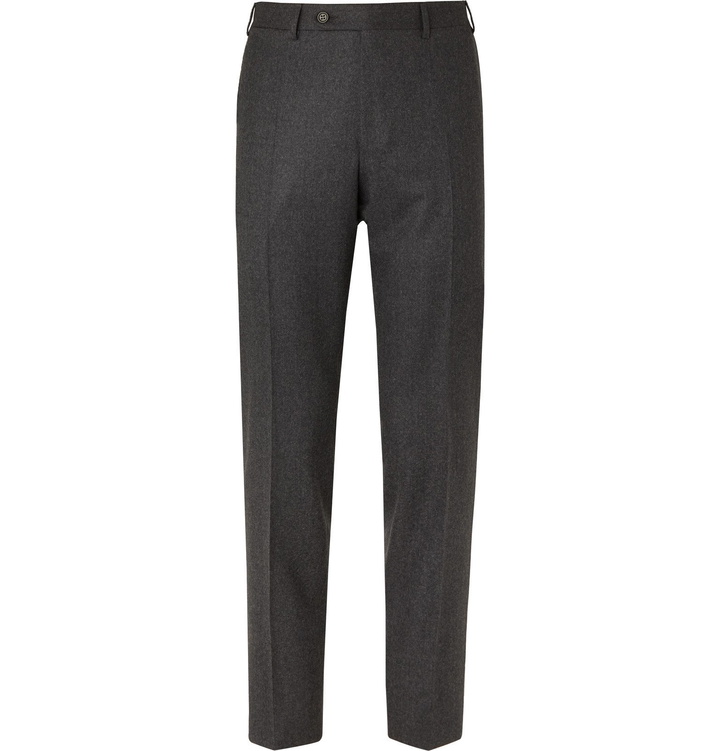 Photo: Canali - Grey Slim-Fit Wool-Flannel Suit Trousers - Gray