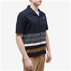 Fred Perry Authentic Men's Knitted Panel Vacation Shirt in Navy