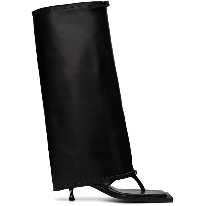 Photo: FIDAN NOVRUZOVA Black Kaia Stiletto Heel Sandal Tall Boots