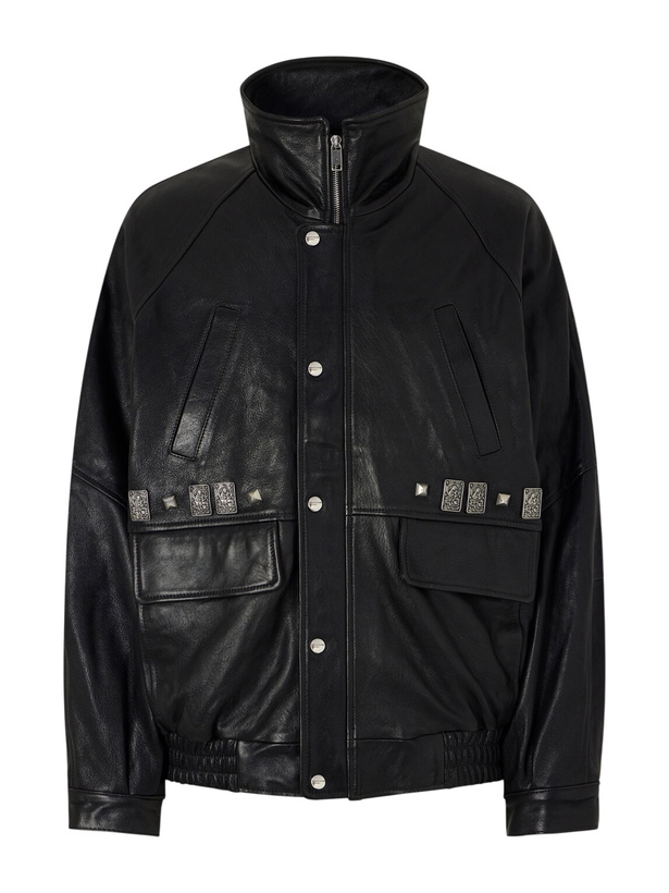 Photo: Enfants Riches Déprimés - Principe Phillip's Childhood Studded Leather Jacket - Black